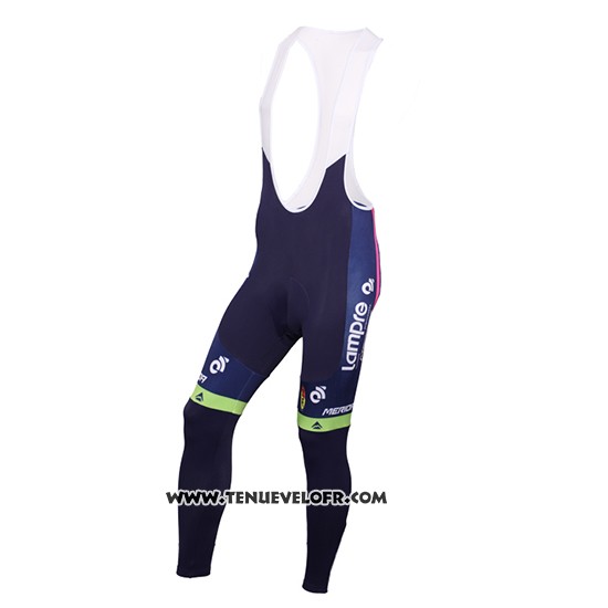 2016 Maillot Ciclismo Lampre Bleu et Rose Manches Longues et Cuissard